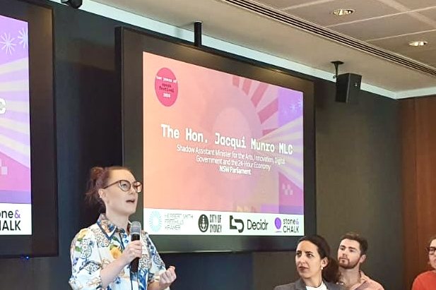 The Hon. Jacqui Munro MLC speaking at a Spark Festival event